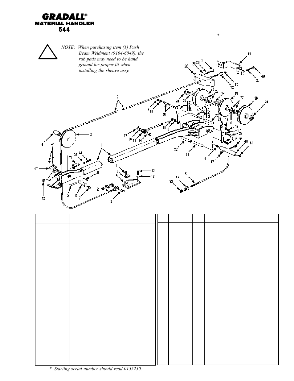 Booms push beam & cables | Gradall 544 User Manual | Page 45 / 209