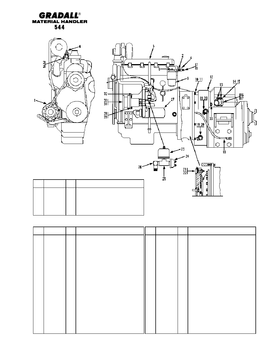 Engine & attaching parts engine right side view | Gradall 544 User Manual | Page 52 / 209