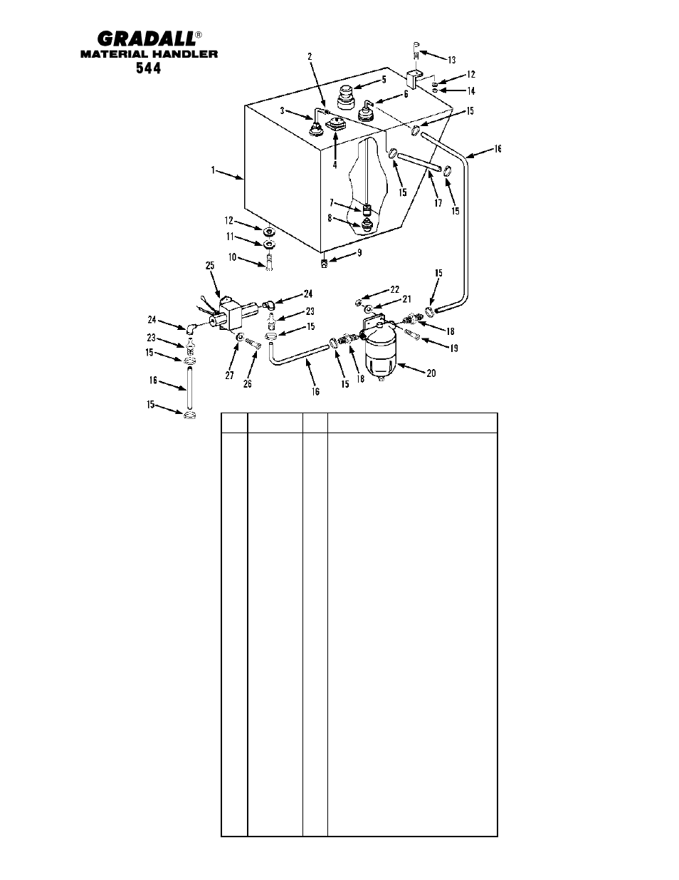 Engine & attaching parts fuel tank & lines | Gradall 544 User Manual | Page 54 / 209