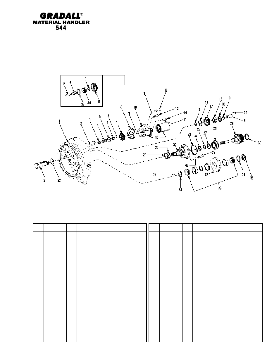 Drive train transmission drive gearing | Gradall 544 User Manual | Page 70 / 209