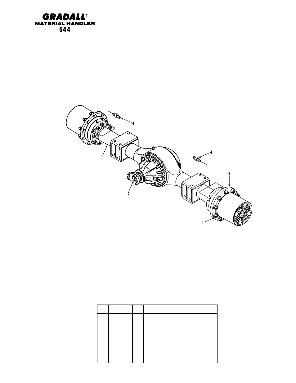 Drive train front axle assy | Gradall 544 User Manual | Page 82 / 209