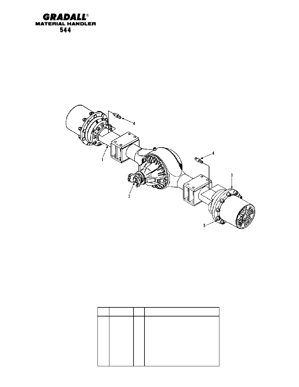 Drive train front axle assy | Gradall 544 User Manual | Page 83 / 209