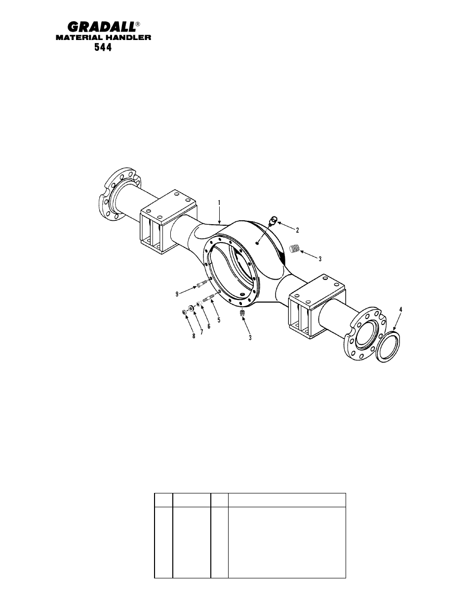 Drive train front axle housing | Gradall 544 User Manual | Page 84 / 209