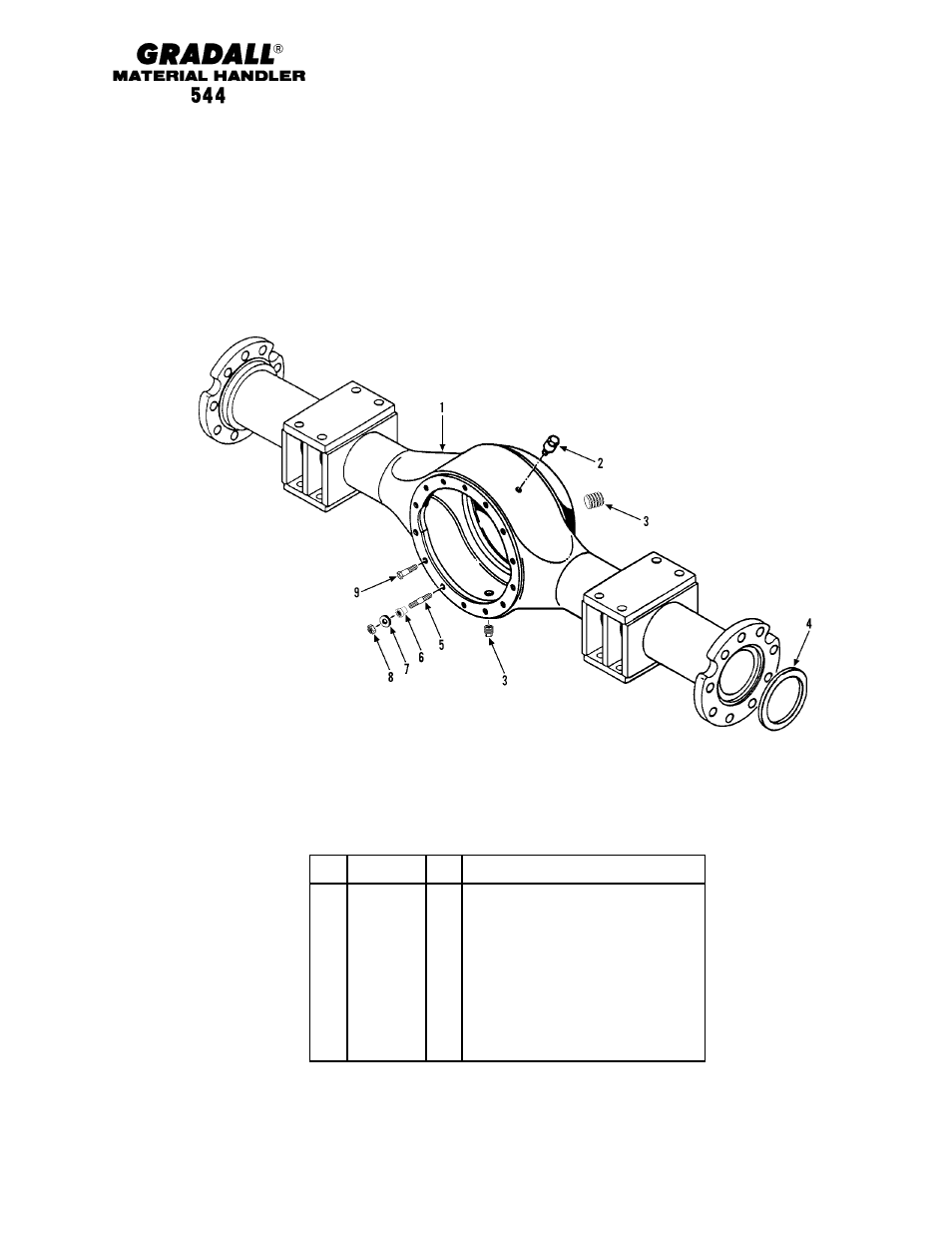 Drive train front axle housing | Gradall 544 User Manual | Page 85 / 209