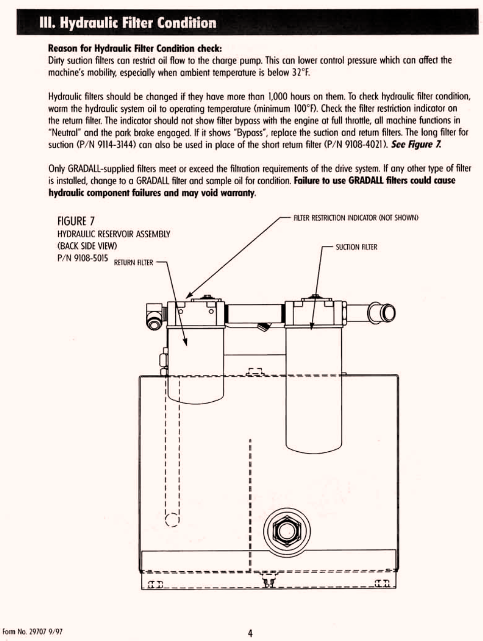Section iii hydraulic filter condition | Gradall 534D-6T Service Manual User Manual | Page 160 / 288
