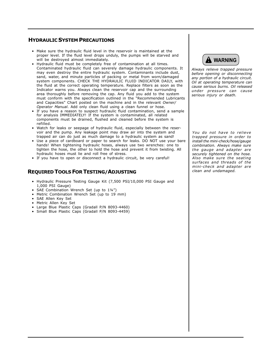 Warning | Gradall 534D-6T Service Manual User Manual | Page 257 / 288