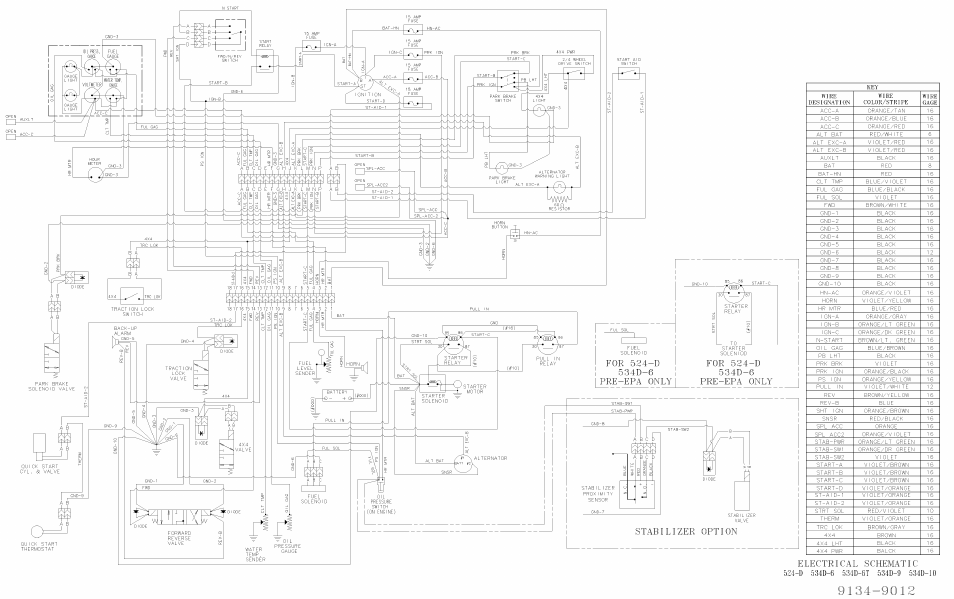9134-9012 electrical schematic | Gradall 534D-6T Service Manual User Manual | Page 283 / 288