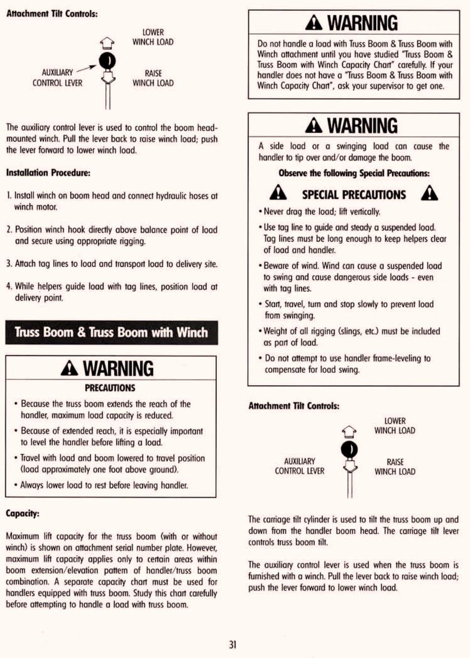 Truss boom & truss boom with winch | Gradall 534D-6T Service Manual User Manual | Page 37 / 288