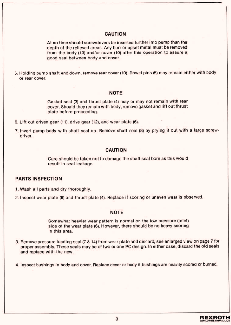 Parts inspection | Gradall 534D-6T Service Manual User Manual | Page 53 / 288