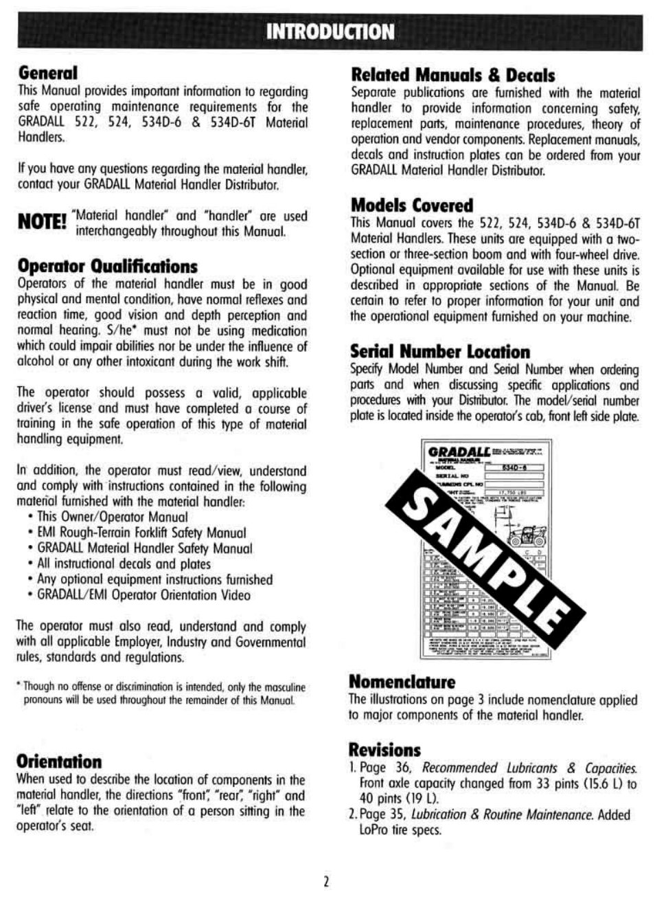 Gradall 534D-6T Service Manual User Manual | Page 8 / 288
