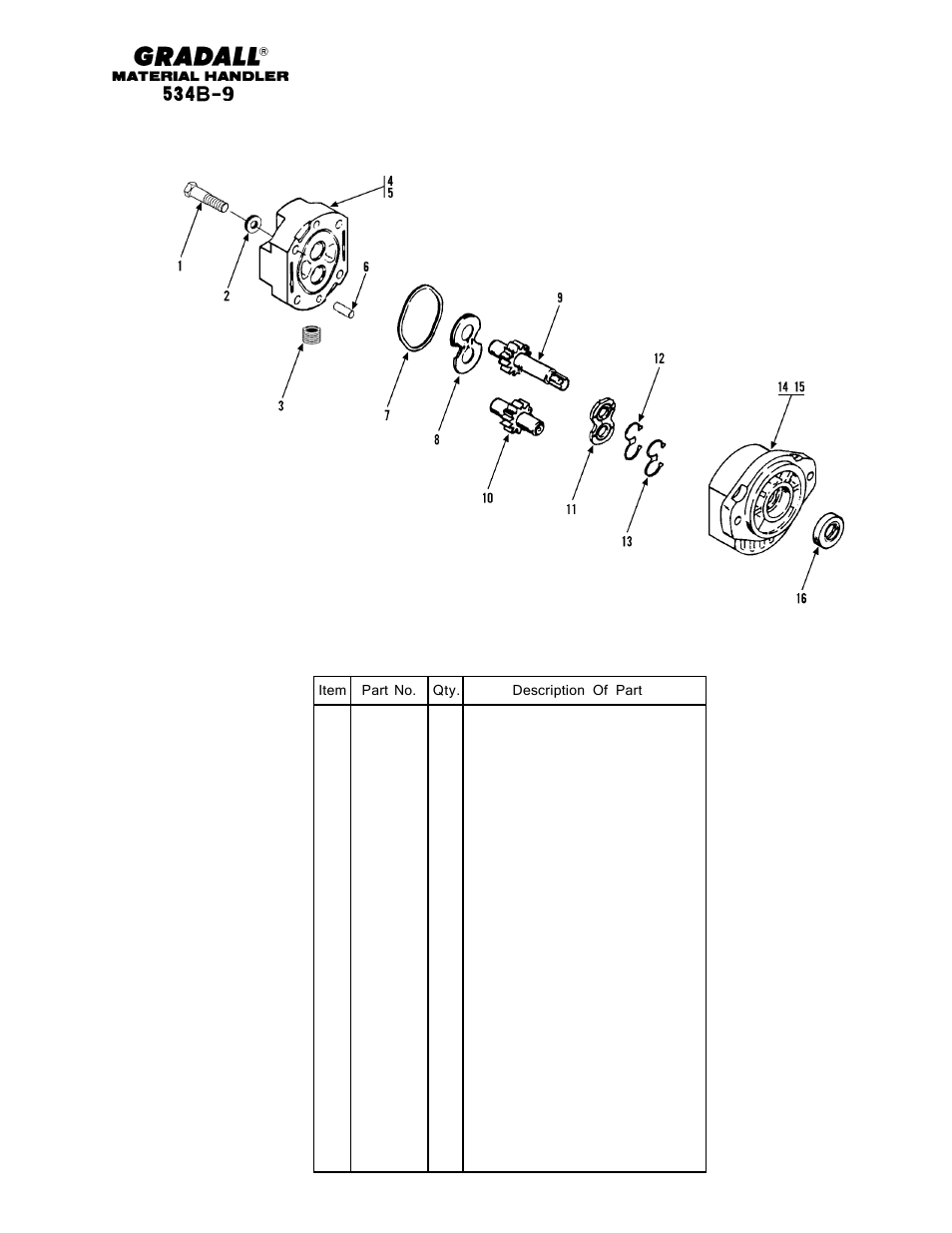 Hydraulic components pilot pump | Gradall 534B-9 Parts Manual User Manual | Page 129 / 192