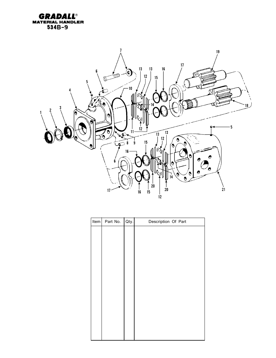 Hydraulic components rear drive motor | Gradall 534B-9 Parts Manual User Manual | Page 130 / 192