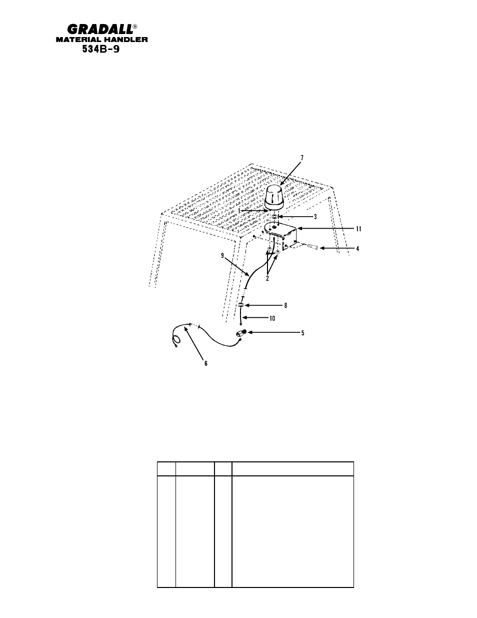 Optional equipment rotating beacon assembly | Gradall 534B-9 Parts Manual User Manual | Page 156 / 192