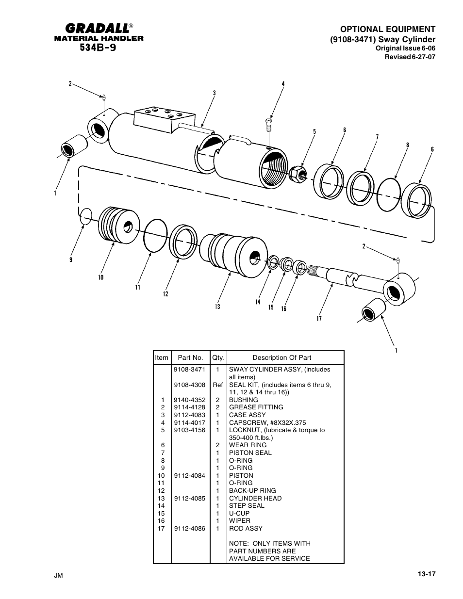 Gradall 534B-9 Parts Manual User Manual | Page 177 / 192