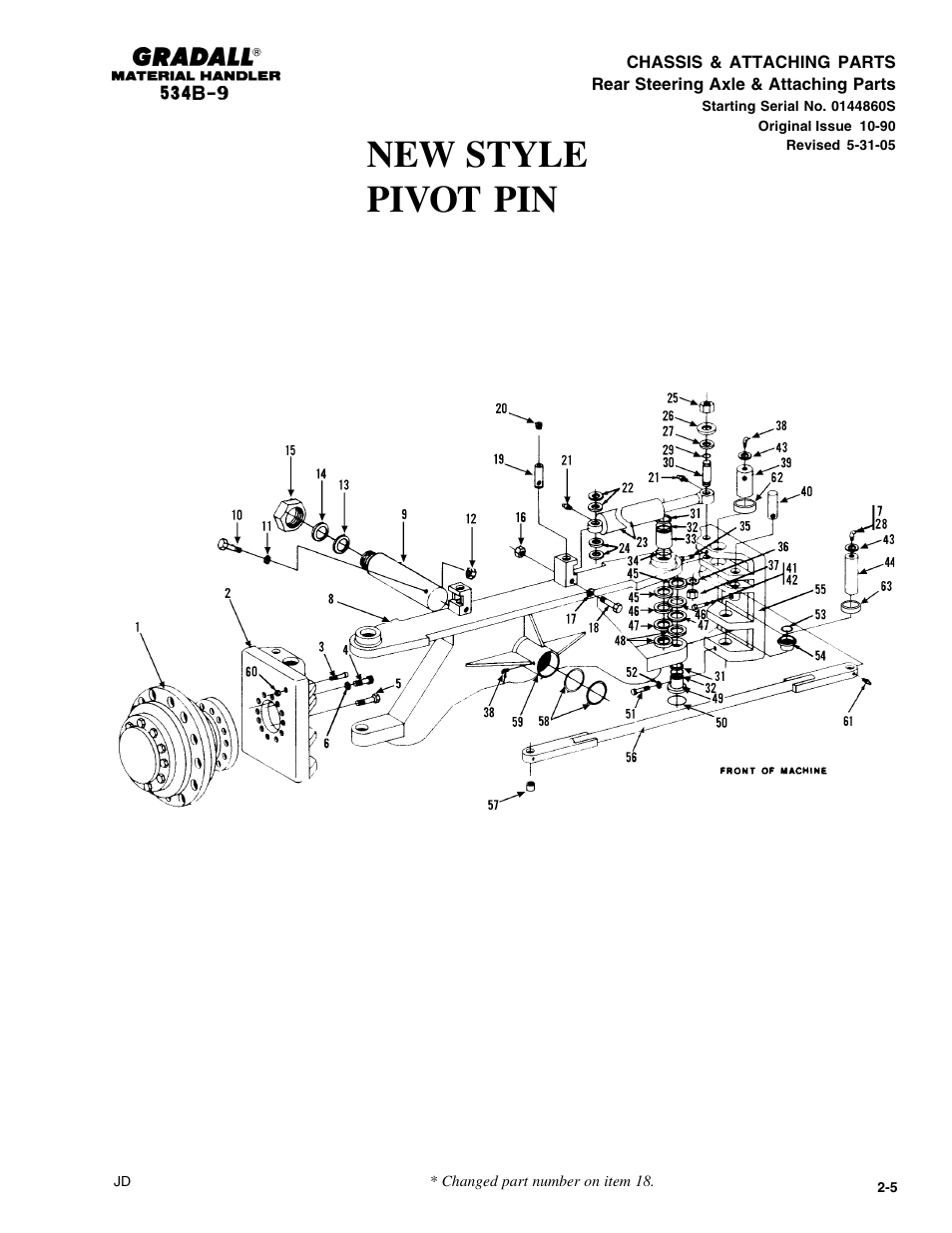 New style pivot pin | Gradall 534B-9 Parts Manual User Manual | Page 34 / 192