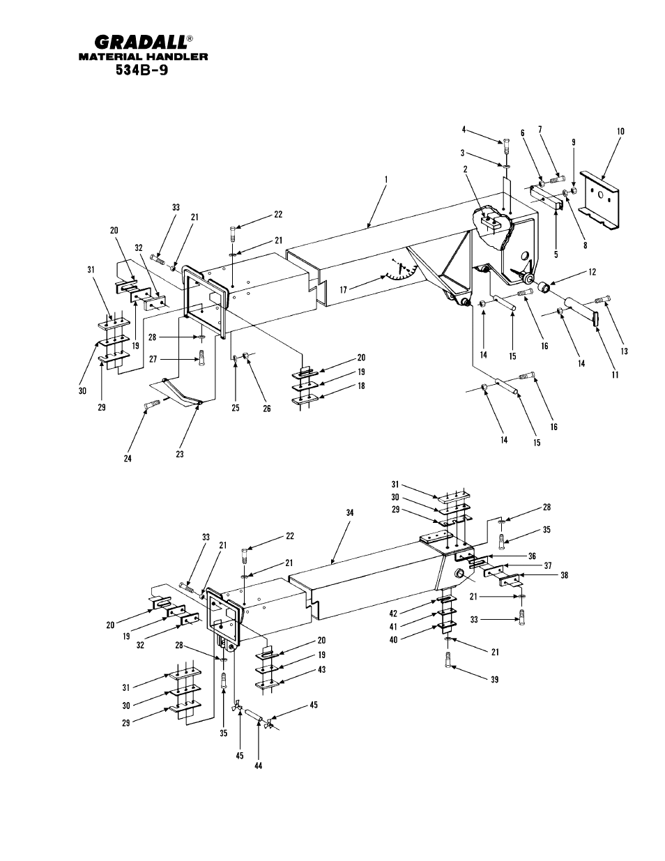 Section 3 booms | Gradall 534B-9 Parts Manual User Manual | Page 38 / 192