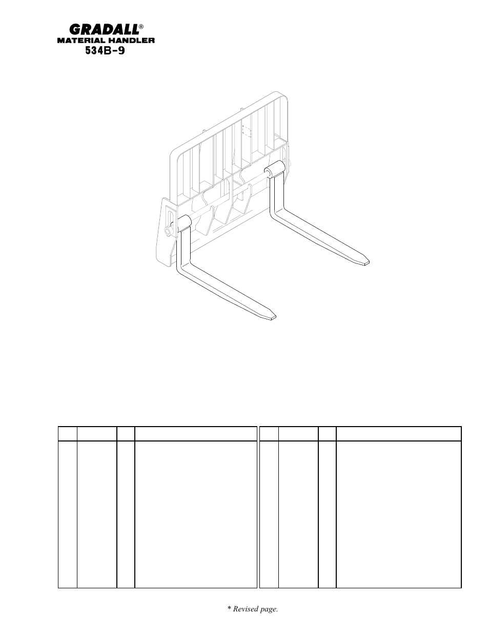 Attachments & accessories fork information | Gradall 534B-9 Parts Manual User Manual | Page 49 / 192