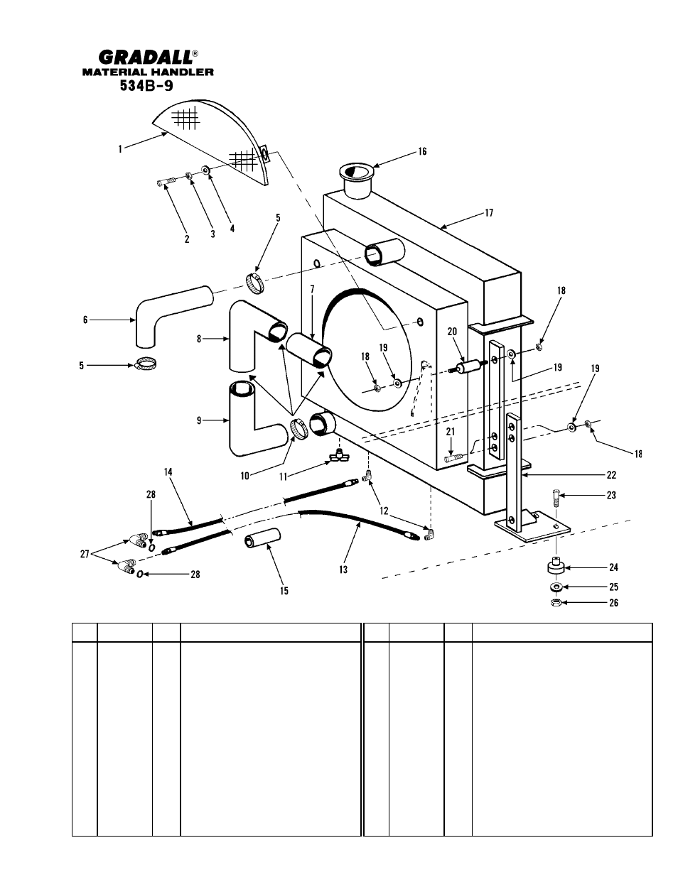 Engine & attaching parts radiator & hoses | Gradall 534B-9 Parts Manual User Manual | Page 54 / 192