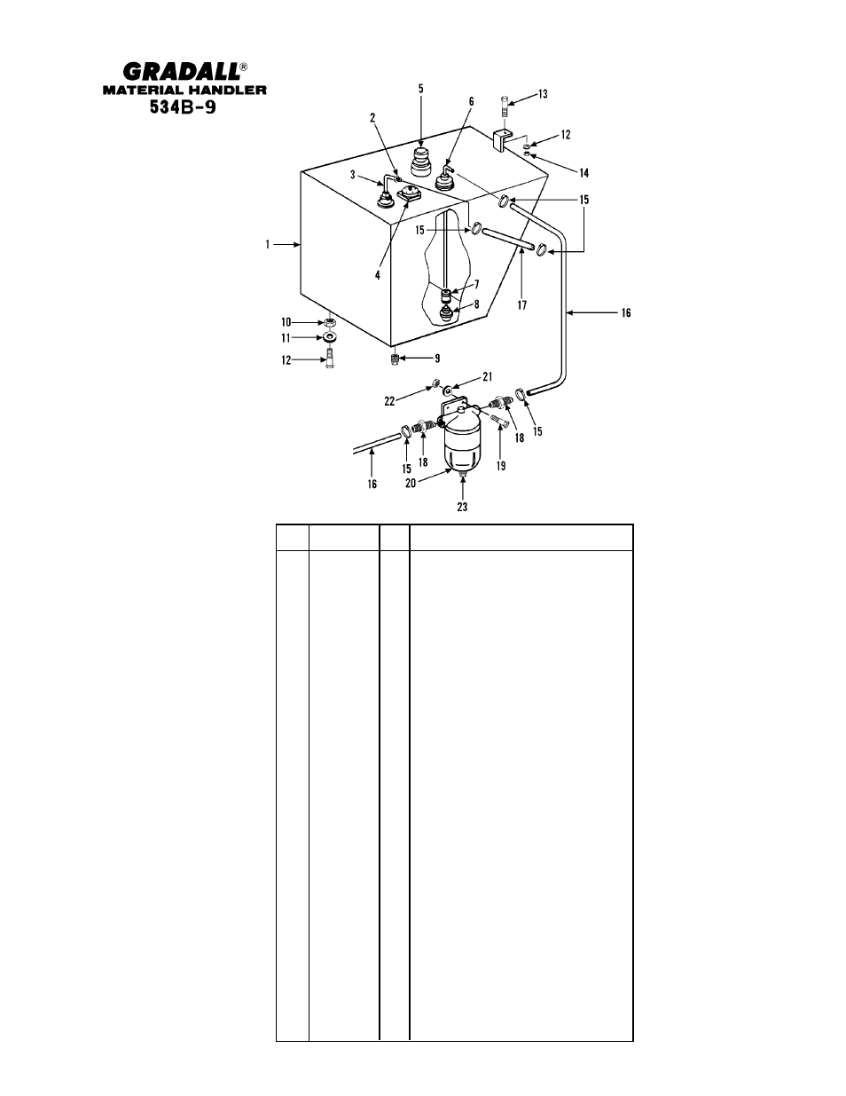 Engine & attaching parts fuel tank & lines | Gradall 534B-9 Parts Manual User Manual | Page 57 / 192