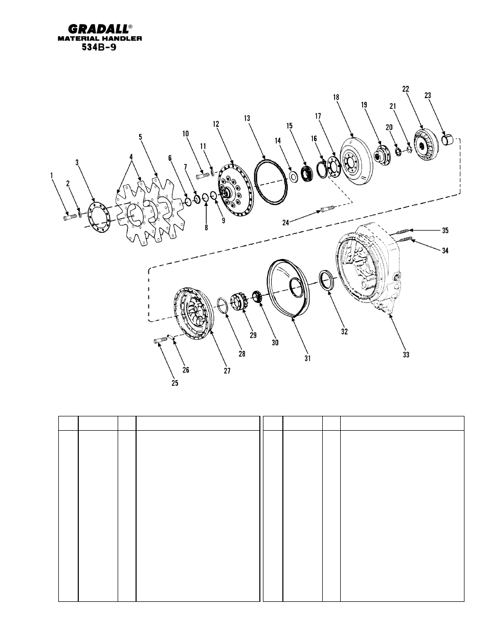 Drive train flex plate & torque converter | Gradall 534B-9 Parts Manual User Manual | Page 59 / 192