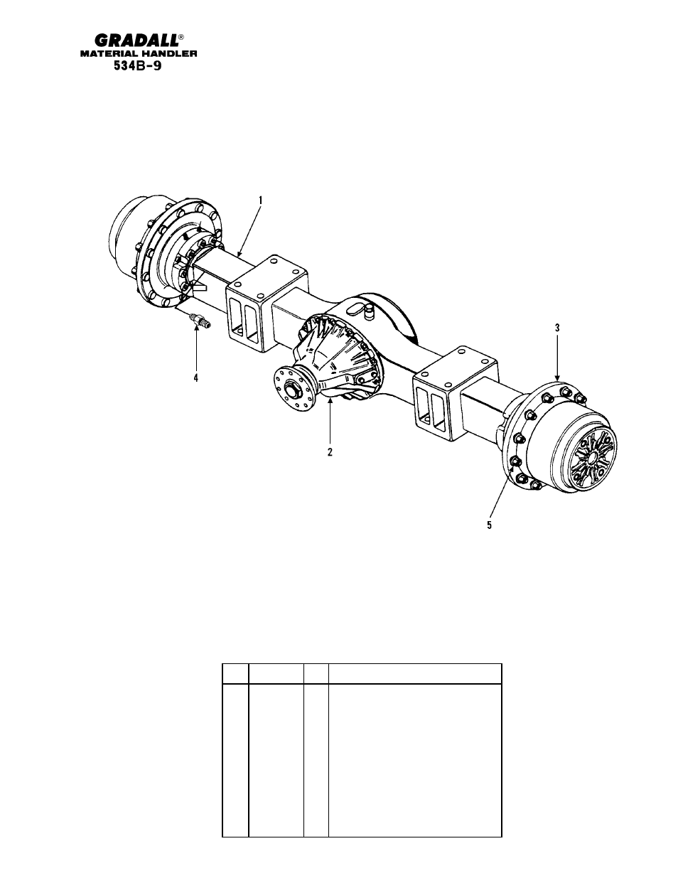 Drive train front axle assembly | Gradall 534B-9 Parts Manual User Manual | Page 70 / 192