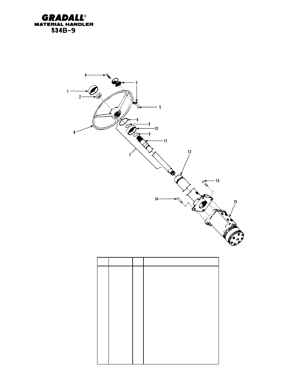 Controls steering column | Gradall 534B-9 Parts Manual User Manual | Page 89 / 192