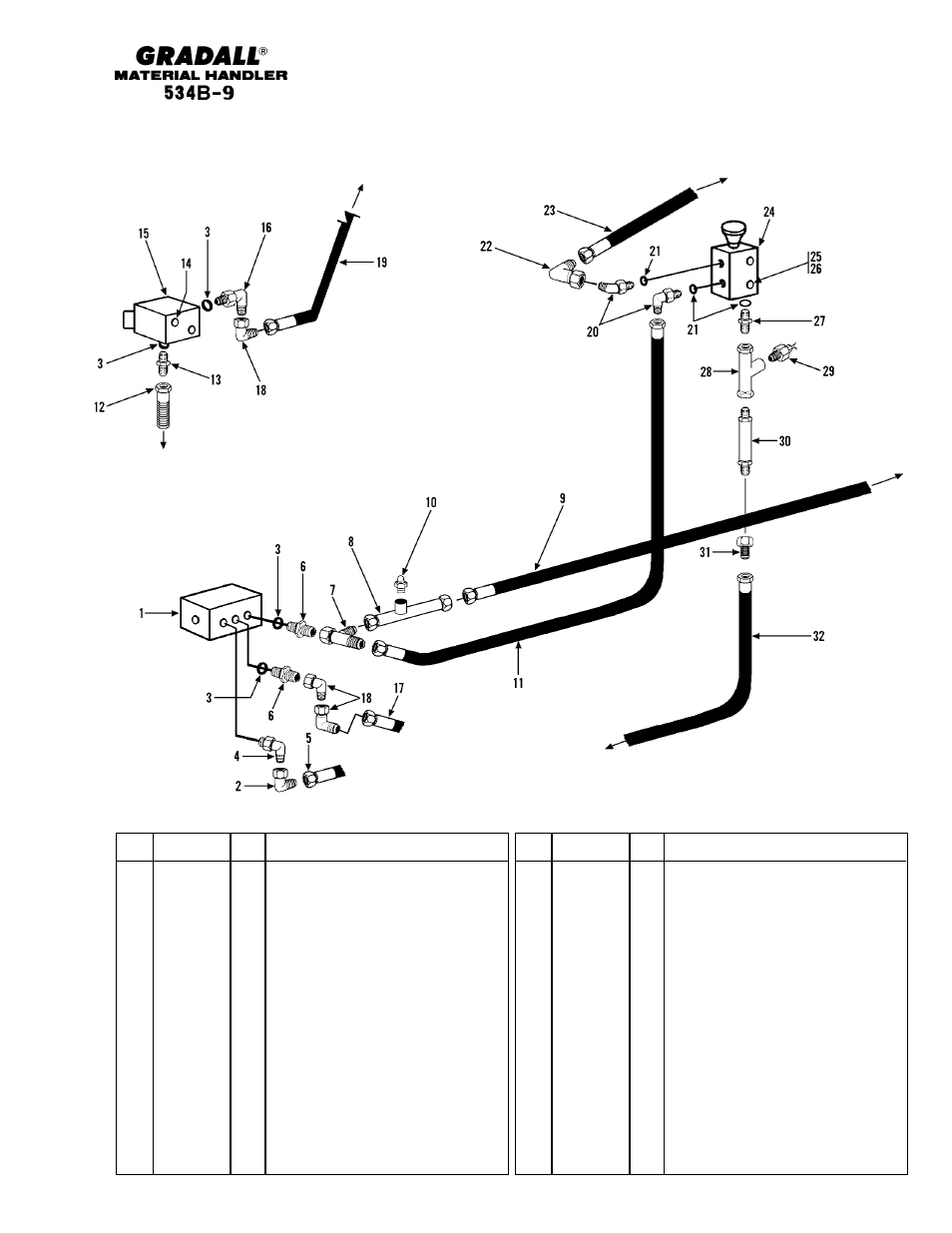 Brakes hydraulics & parking brake lines | Gradall 534B-9 Parts Manual User Manual | Page 92 / 192