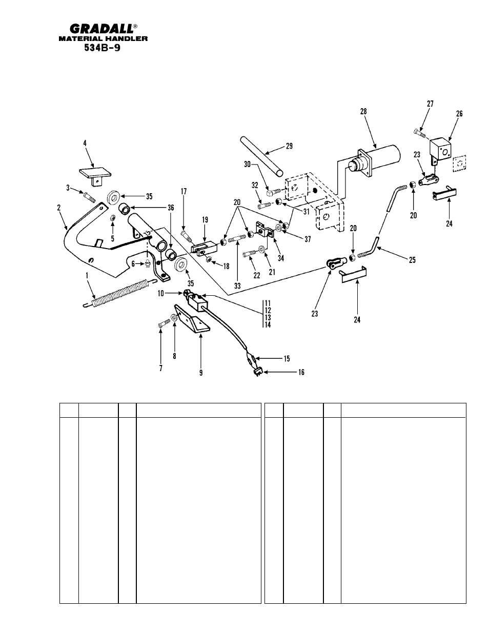 Brakes brake pedal & inching linkage | Gradall 534B-9 Parts Manual User Manual | Page 94 / 192