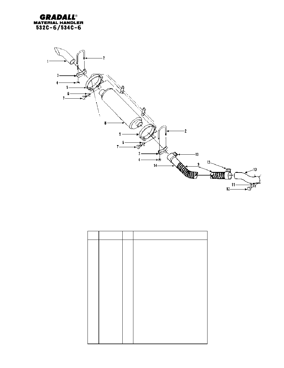 Engine & attaching parts exhaust system | Gradall 534C-6 Parts Manual User Manual | Page 102 / 380