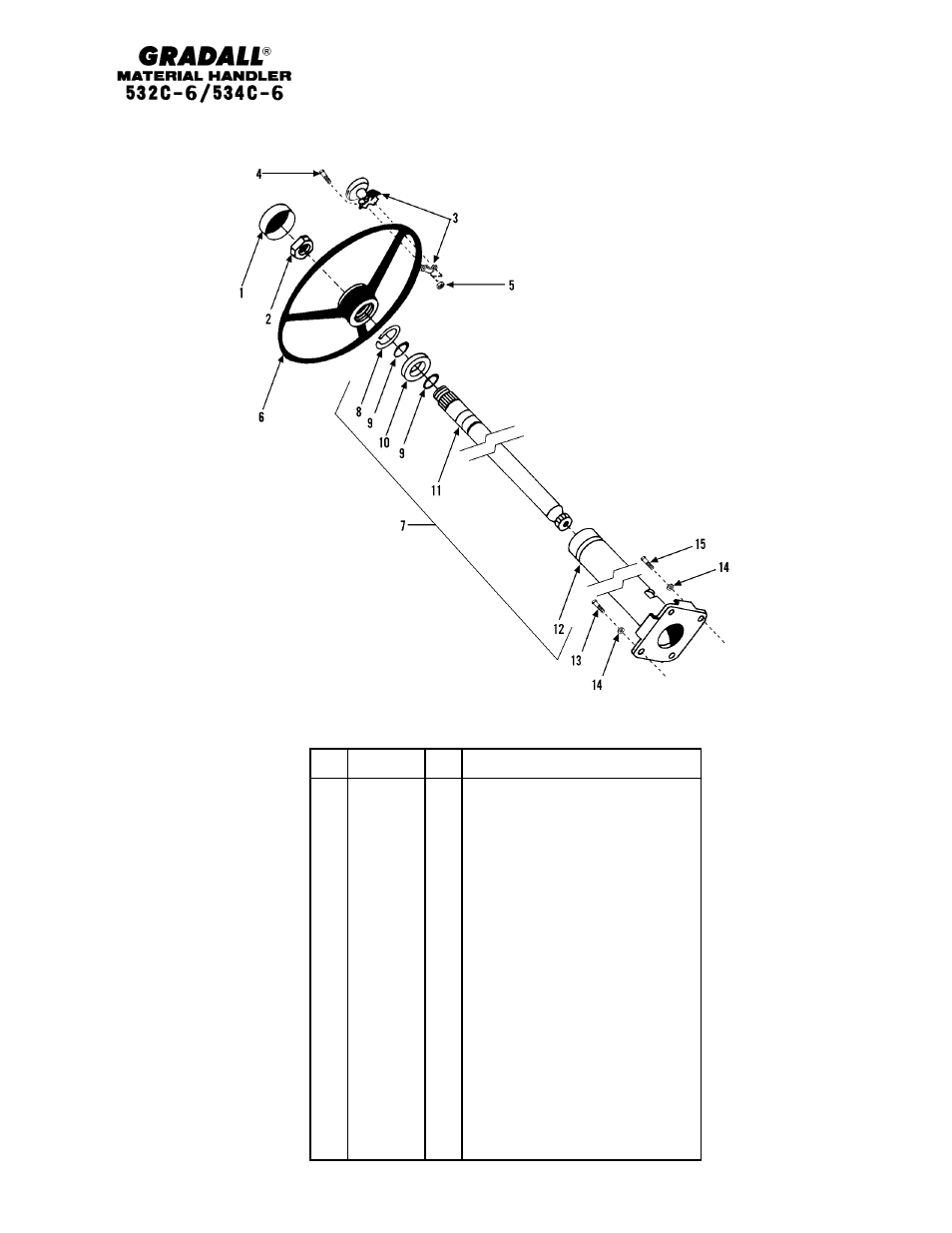 Controls steering column | Gradall 534C-6 Parts Manual User Manual | Page 129 / 380