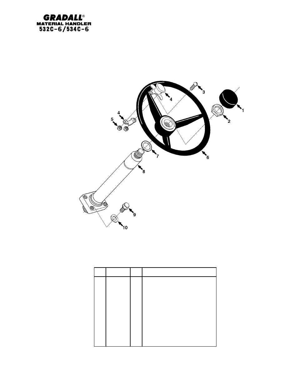 Controls steering column | Gradall 534C-6 Parts Manual User Manual | Page 130 / 380