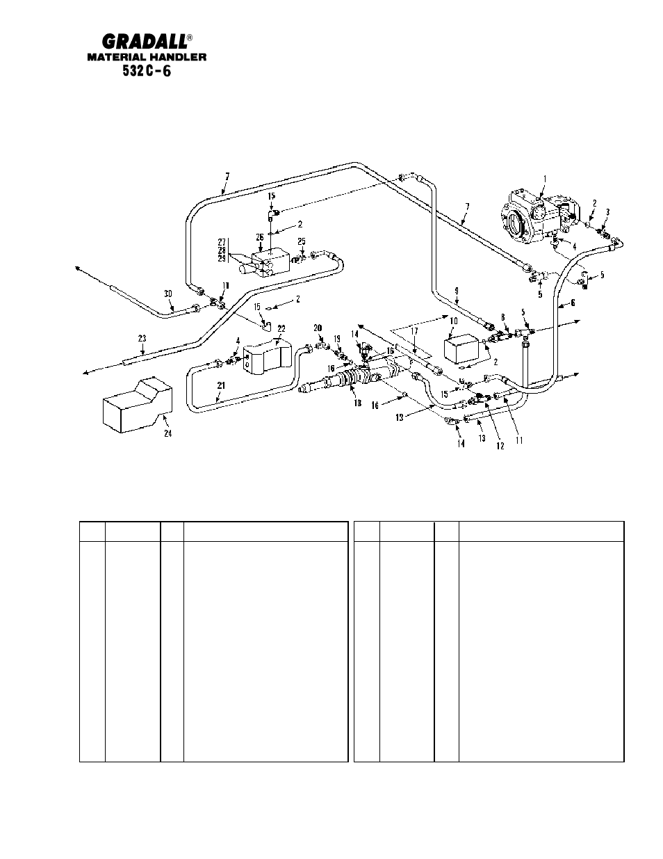 Brakes inching & parking brake lines (532c-6) | Gradall 534C-6 Parts Manual User Manual | Page 144 / 380