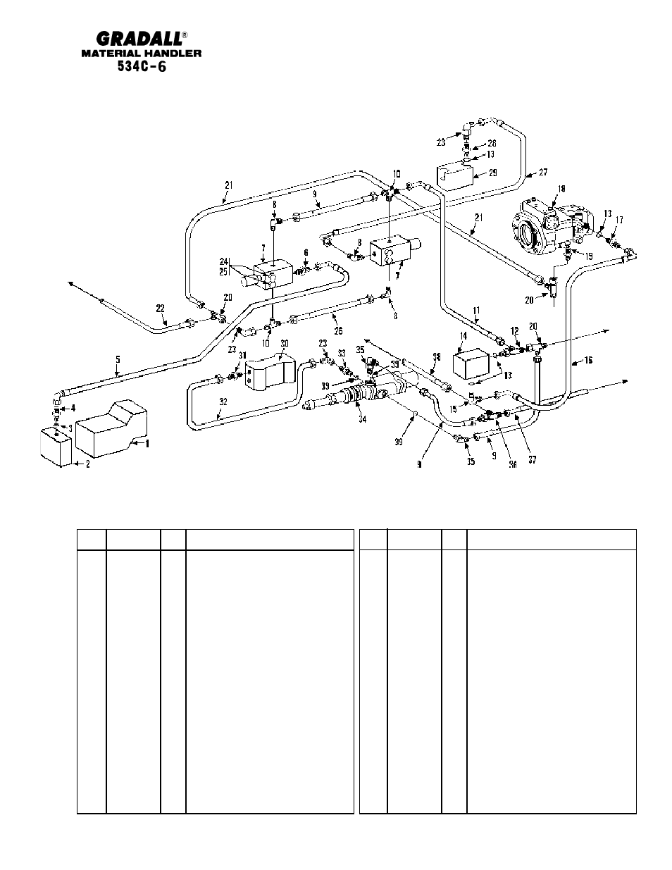 Brakes inching & parking brake lines (534c-6) | Gradall 534C-6 Parts Manual User Manual | Page 147 / 380
