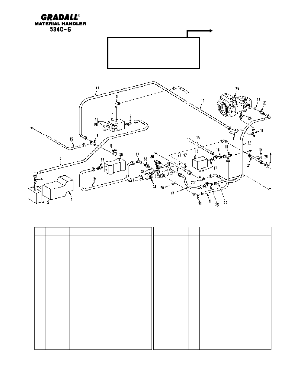 Brakes inching & parking brake lines (534c-6) | Gradall 534C-6 Parts Manual User Manual | Page 148 / 380