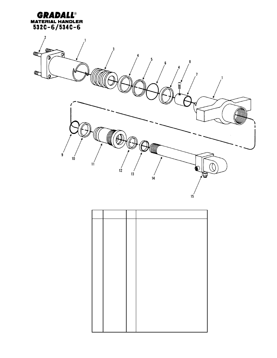 Hydraulic components crowd cylinder | Gradall 534C-6 Parts Manual User Manual | Page 203 / 380