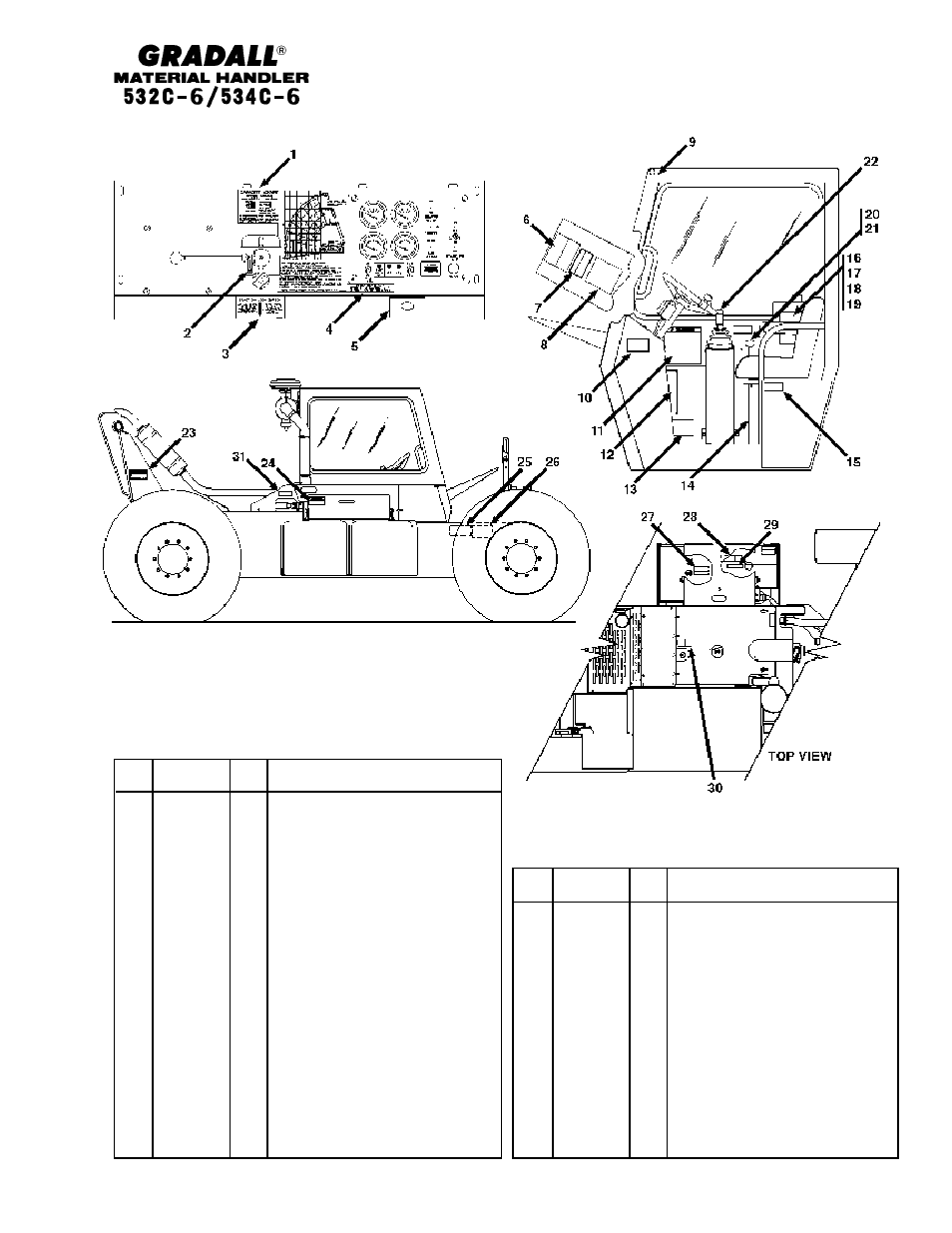 Miscellaneous cab & frame decals | Gradall 534C-6 Parts Manual User Manual | Page 275 / 380