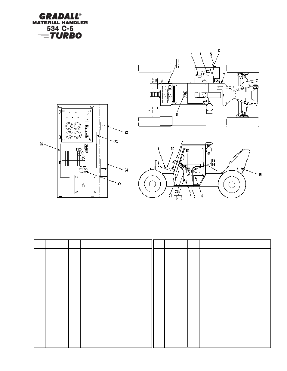 Miscellaneous frame decals (534c-6 turbo) | Gradall 534C-6 Parts Manual User Manual | Page 276 / 380