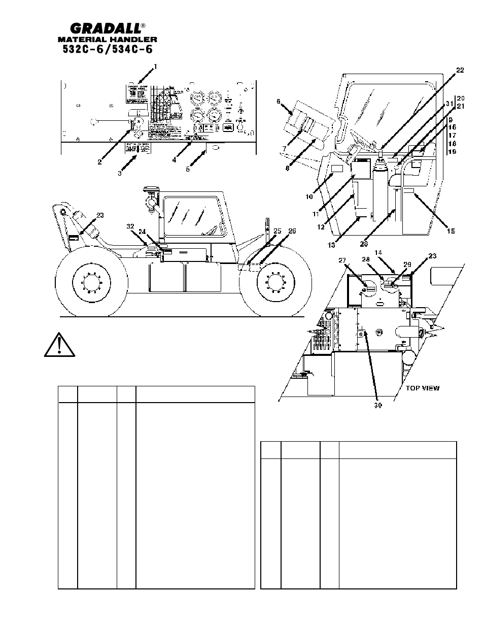 Miscellaneous cab & frame decals | Gradall 534C-6 Parts Manual User Manual | Page 277 / 380