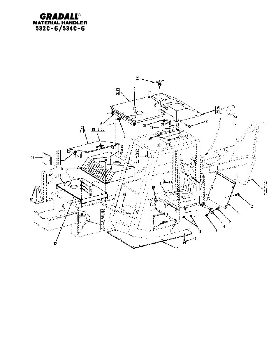 Section 2 chassis & attaching parts | Gradall 534C-6 Parts Manual User Manual | Page 33 / 380