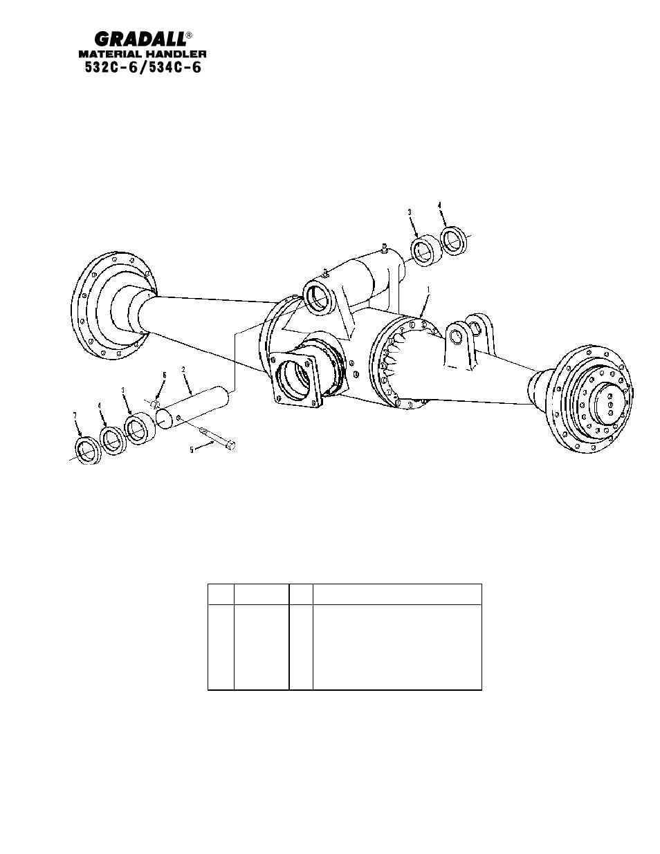 Chassis & attaching parts front axle mounting | Gradall 534C-6 Parts Manual User Manual | Page 48 / 380