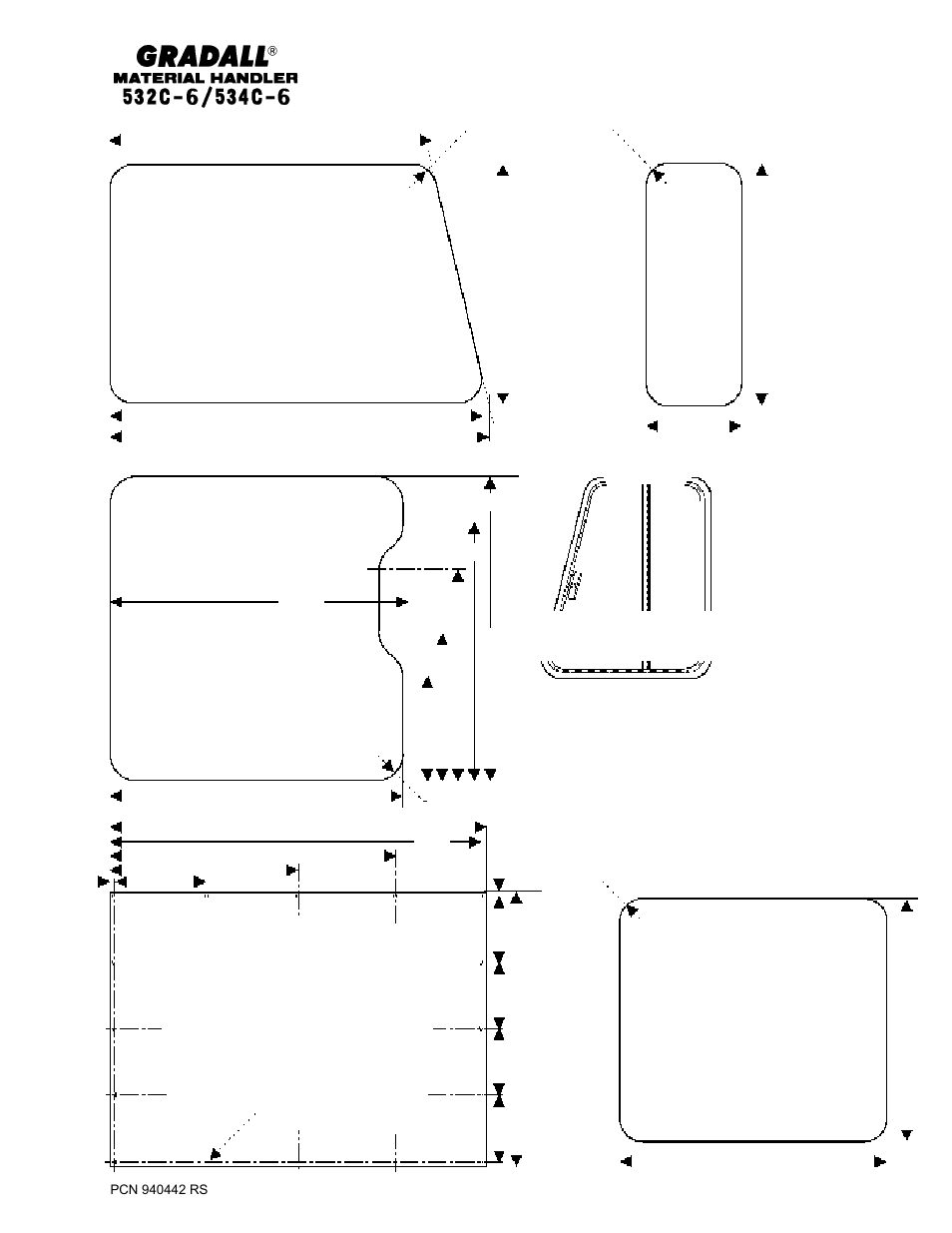 Chassis & attaching parts cab glass | Gradall 534C-6 Parts Manual User Manual | Page 50 / 380