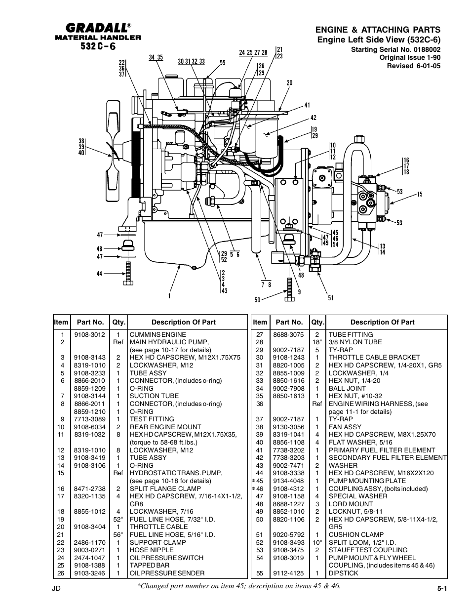Section 5 engine & attaching parts | Gradall 534C-6 Parts Manual User Manual | Page 63 / 380
