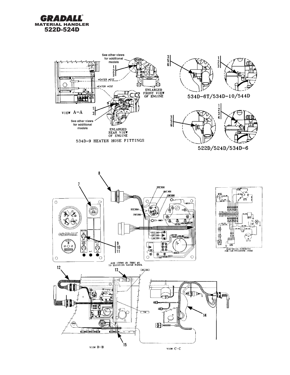 Electrical wiring heater hosing | Gradall 524D User Manual | Page 191 / 225