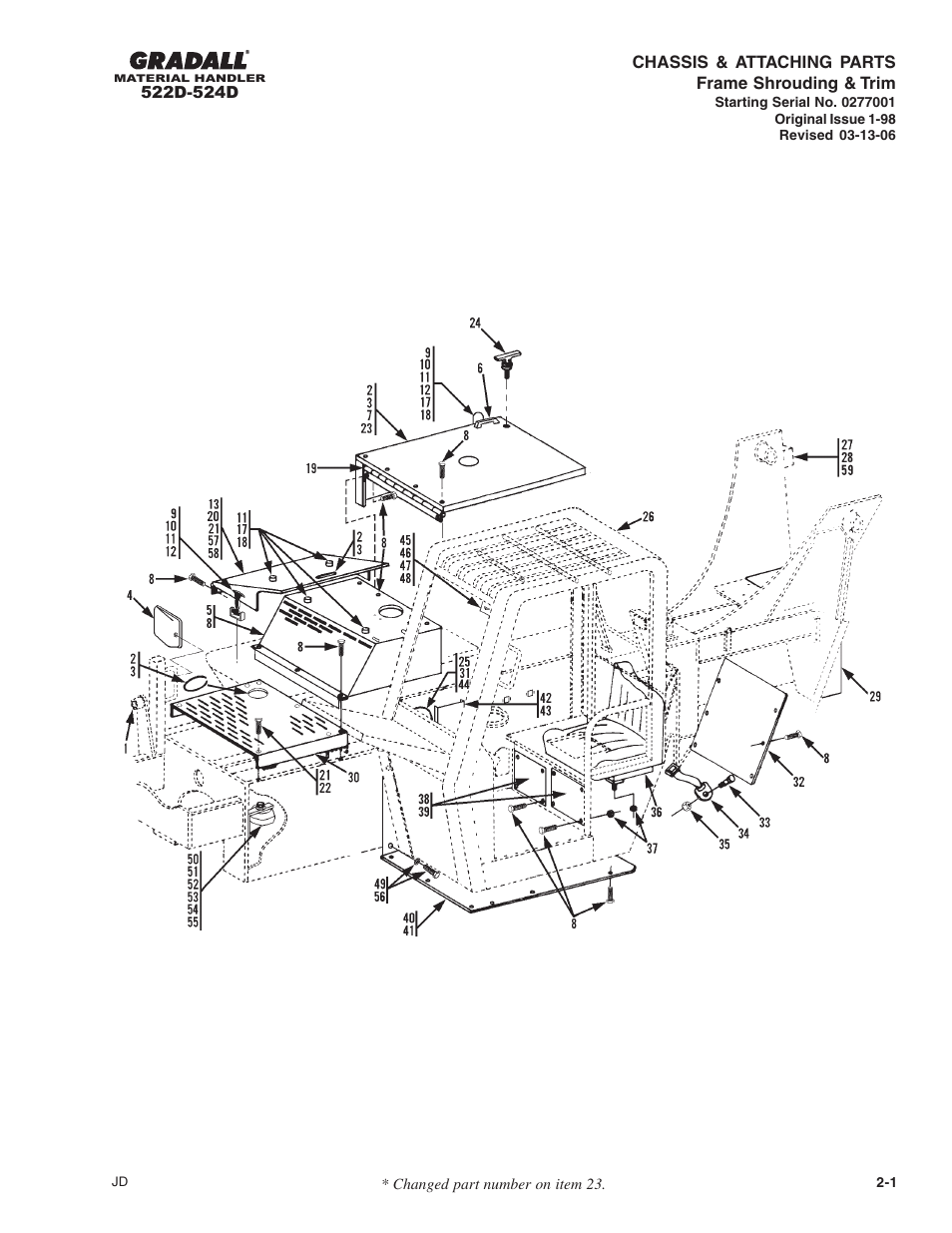 Section 2 chassis & attaching parts | Gradall 524D User Manual | Page 29 / 225