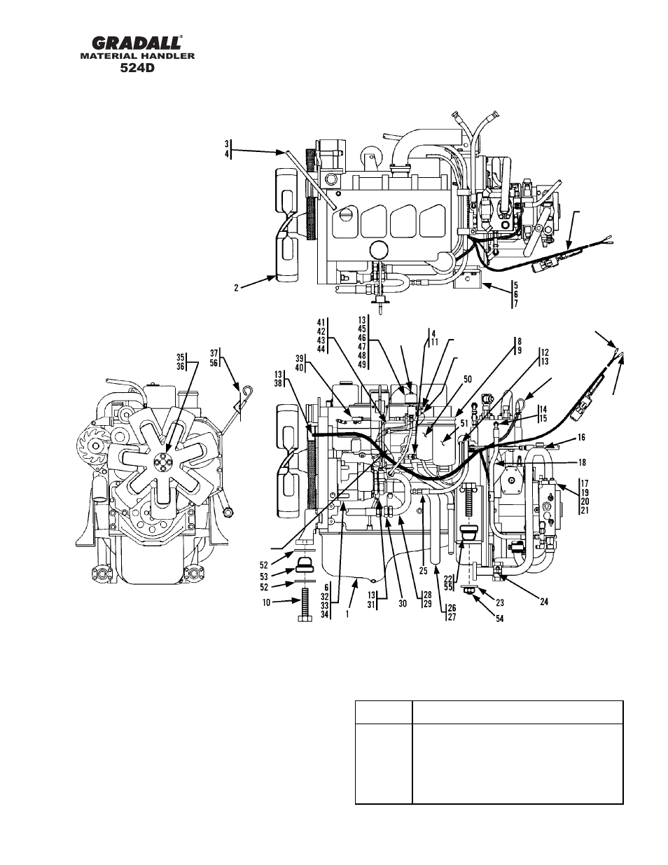 Section 5 engine & attaching parts, 524d | Gradall 524D User Manual | Page 47 / 225