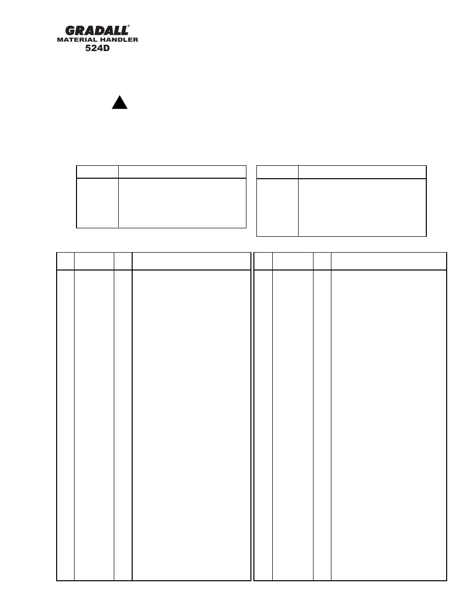 Caution, 524d | Gradall 524D User Manual | Page 54 / 225