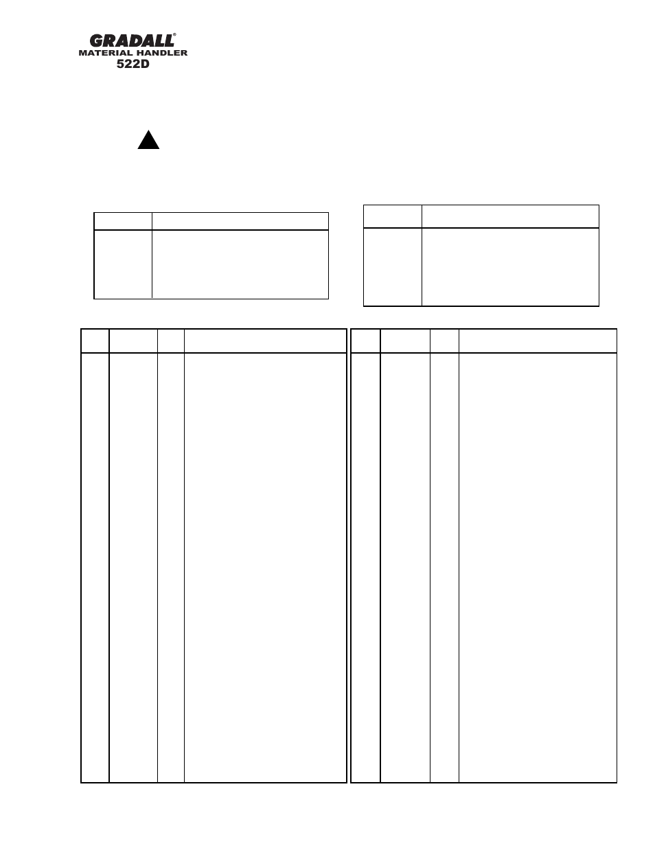 Caution, 522d | Gradall 524D User Manual | Page 72 / 225