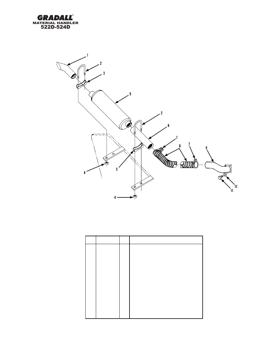 Engine & attaching parts exhaust system | Gradall 524D User Manual | Page 87 / 225