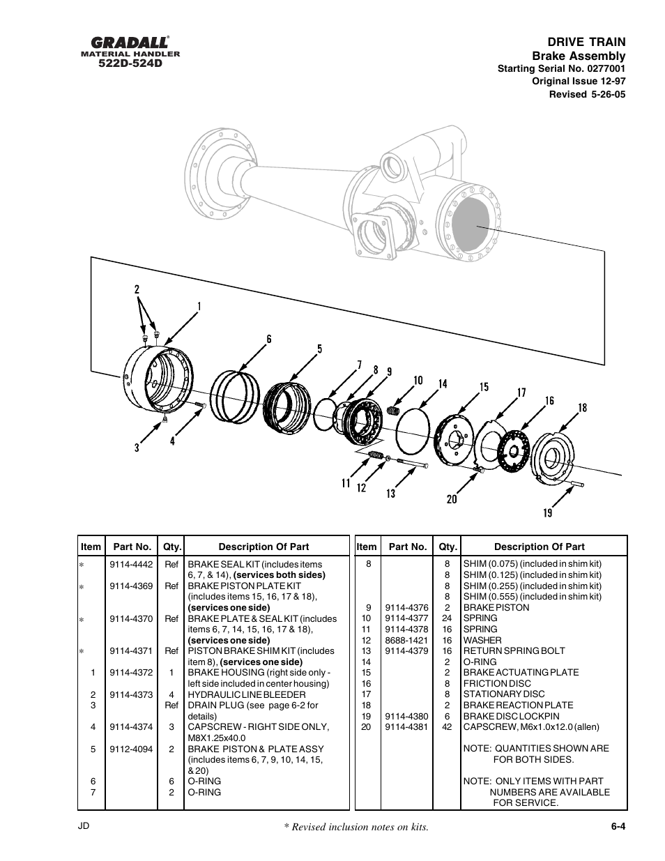 Drive train brake assembly | Gradall 524D User Manual | Page 91 / 225