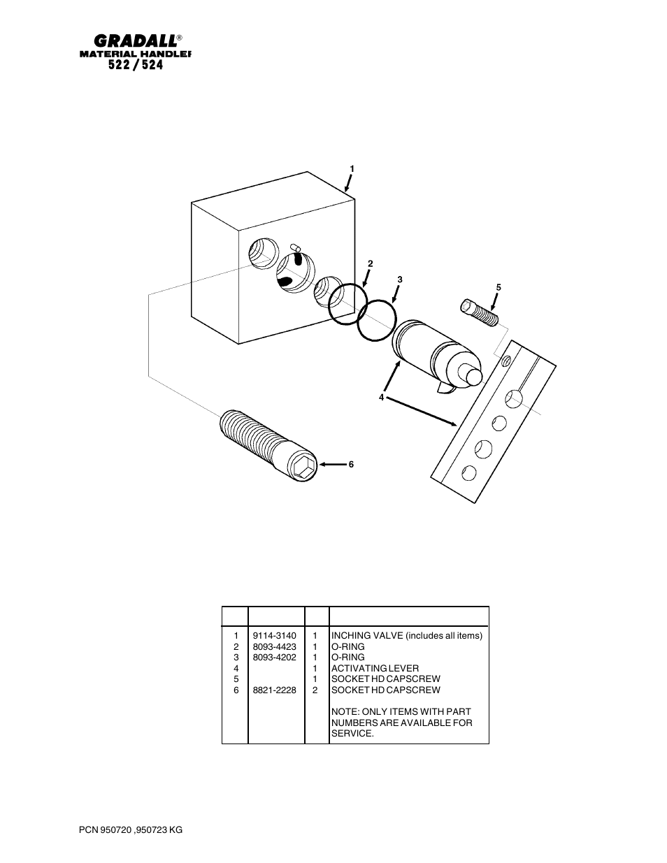 Hydraulic components inching valve | Gradall 524 Parts Manual User Manual | Page 180 / 312
